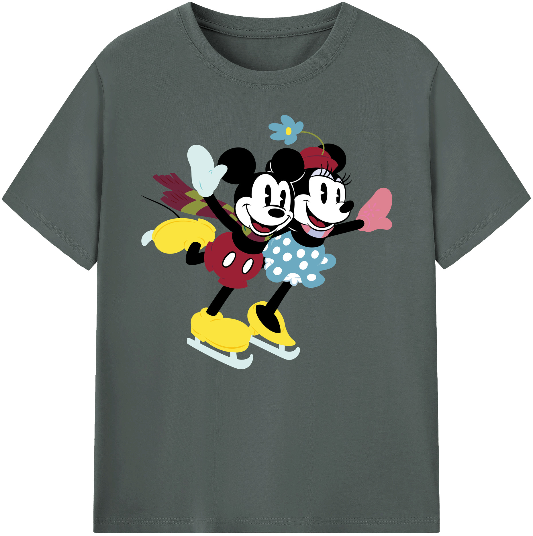 ミッキーマウス Mickey Mouse 綿100％ メンズ半袖Tシャツ｜肌触りやわらか＆通気性